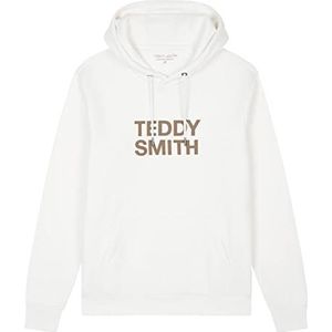 Teddy Smith Siclass Hoody Sweatshirt met capuchon voor heren, Midden Wit, S