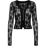 ONLY Onlalba L/S V-hals Lace Top JRS, zwart, XS