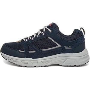 Skechers Heren Oak Canyon Duelist Sneaker, Navy Lederen Pu Mesh Rode Trim, 41 EU