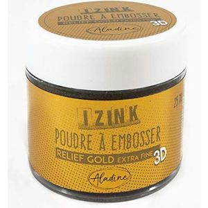 Aladine - Izink Gold Extra fijn Embossing Poeder - Embossing - 3D Volume Effect voor Scrapbooking en Creatieve Kaarten - Scrap in Reliëf Goud Extra - Pot van 25 ml