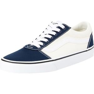 Vans Heren Ward Sneaker, Canvas Blok Jurk Blauw/Wit, 8.5 UK, Canvas Blok Jurk Blauw Wit, 42.5 EU