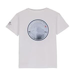 ECOALF, Tierralf katoenen T-shirt voor kinderen, gerecyclede stof, katoenen T-shirt voor kinderen, T-shirt met korte mouwen, basic T-shirt, Wit, 6 jaar