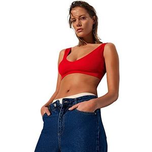 Trendyol Dames Ondergoed Bralette Bralette Crew Neck Knit Bra, Rood, M