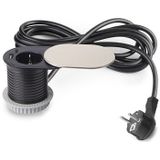 Emuca - Vertikal Flat 60 - Stekkeradapter - Roestvrijstaal - Met USB-aansluitingen