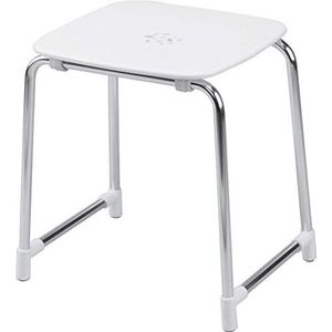Gedy Prima Class badkruk met vier poten, aluminium, wit en chroom, 33,1 x 40,9 x 43,8 cm