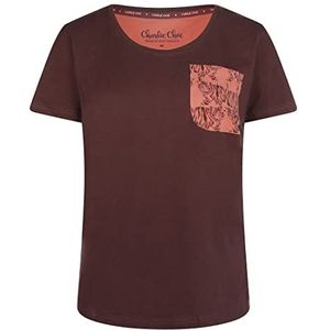 Charlie Choe Dames Dames T-shirt Brown, M