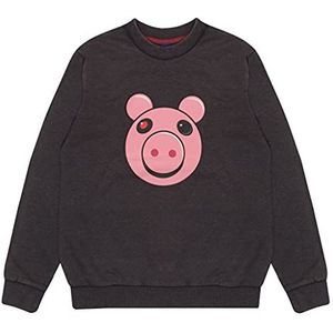 Piggy Gesicht Crewneck sweatshirt, Kinderen, 110-182, Holzkohle, Officiële Koopwaar