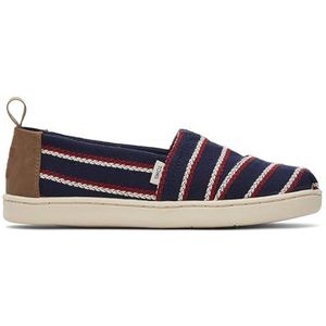 TOMS Klassieke Alpargata Loafer Flat, Navy geweven strepen, 1 UK, Marineblauwe geweven strepen, 34 EU