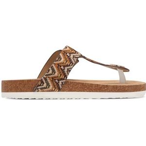 s.Oliver Comfortabele teenslippers voor dames met gesp, bruin, 38 EU