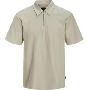 Jack & Jones Jprblaandrew Ss Zip Polo, Zilvervoering., XL