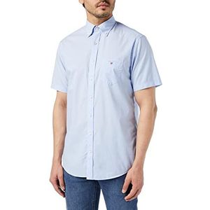 GANT Regular fit overhemd met halve mouwen geknoopt marineblauw, Muted Blue, S