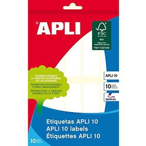 APLI 1643 - APLI 10 witte etiketten 20,0 x 75,0 mm 10 vellen