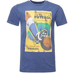 Recovered Heren T-shirt FIFA World Cup 1950 - shirt in blauw in maat S - XXL, multicolor, S
