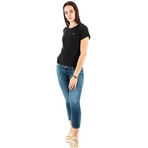 Tommy Jeans TJW Slim Soft T-shirt met korte mouwen en V-hals, Zwart, XXL