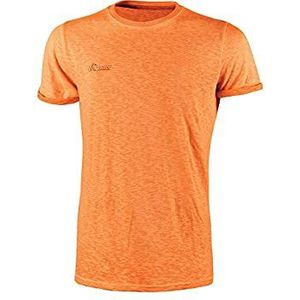 Fluo U-Power, klassiek slim-fit T_shirt, werkkleding voor heren, katoenen stof, ronde hals, korte mouw, comfortabel, casual, zomerkleding - FLUO Orange