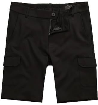 JP1880 - Cargobroek - Zwart - Sweatstof - Regular Pasvorm