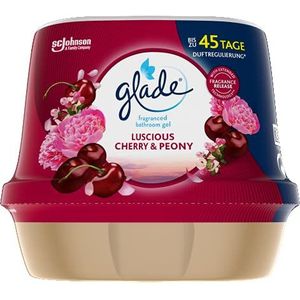 Glade Luscious Cherry & Peony, badkamergeurgel, luchtverfrisser voor uw badkamer, 8 x 180 g