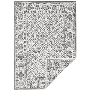 Northrugs In & Outdoor omkeerbaar tapijt Curacao grijs crème, 80x350 cm