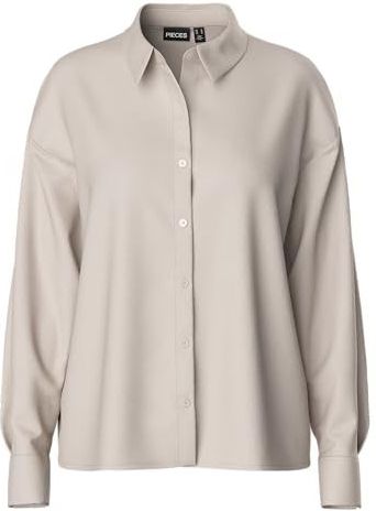 PIECES - PCFRANAN - Blouse - Lichtgrijs - Klassieke Blouse