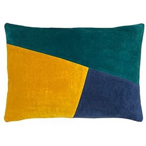 furn. Morella Polyester Gevuld Kussen, Katoen, Emerald/Oker/Navy