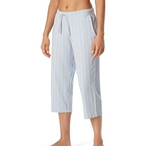 Schiesser Dames slaapbroek 3/4 lange pyjama-onderdeel, blauw gestreept, 36, blauw gestreept, 36