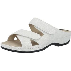 Berkemann - Felia - Damespantoffels - Wit - Echt Leer - Verstelbare Klittenbandsluitingen
