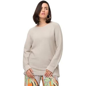 Ulla Popken Dames structuur met hotfix trui, grijsbeige, 62/64 NL