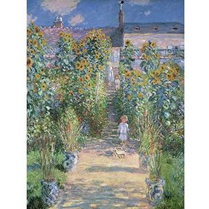 Wee Blue Coo Claude Monet Franse Kunstenaar Tuin Vetheuil Oude Schilderij Kunst Print Poster Muur Decor 12X16 Inch