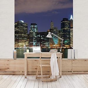 Apalis Vliesbehang Manhattan in New York City fotobehang vierkant | vliesbehang wandbehang muurschildering foto 3D fotobehang voor slaapkamer woonkamer keuken | grootte: 240x240 cm, meerkleurig, 97827