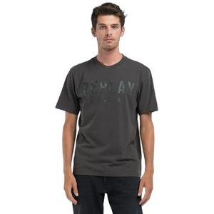 Replay Heren T-shirt Regular Fit, 935 Dark Olive, L