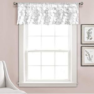 Weelderige inrichting, wit weelderig decor Gigi Valance getextureerde venster keukengordijn (enkel), 14 ""x 70