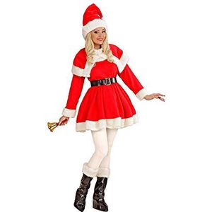 Widmann 15493 - kostuum voor volwassenen, luxe Miss Santa, jurk, riem, mantels, laarsbedekking en muts, maat L