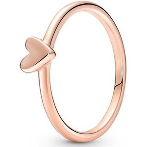 Pandora Moments Freehand Heart 14-karaats rosévergulde ring met hart, 60