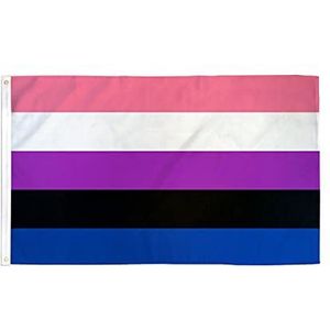 Az Flag - Vlag LGBT-trots genderfluid - 90x60 cm - vlotte vlag in soort 100% polyester met geïntegreerde metalen oogjes - paviljoen 50g