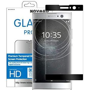 Novago Compatibel met Sony Xperia XA2 Ultra screen protector gemaakt van gehard glas, gewelfd, beschermt het gehele scherm (transparant)