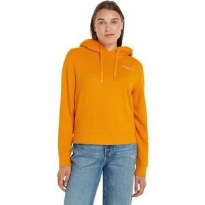 Tommy Hilfiger Dames Hoodie Logo, Oranje (Rich Oker), XXS