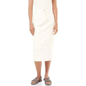 Cecil - Midi Denim Rok - Wit - Katoenmix met Stretch