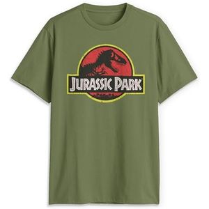 Jurassic Park Men's Classic Movie Logo T-Shirt, Military Green, 3X-Large