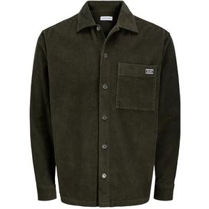 Jack & Jones - Overhemd - Donkergroen - Corduroy - Lange Mouw