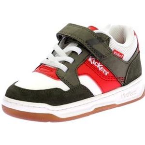 KICKERS Jongens Unisex Kinder KICKARTING Basketbal, wit, kaki, rood, 27 EU, Veelkleurig (Wit Kaki Rood, 27 EU