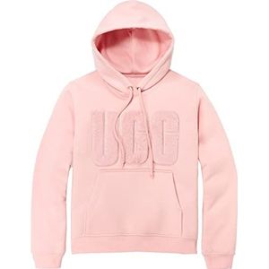 UGG Dames Rey Fuzzy Logo Hoodie, Lotus Bloesem, M