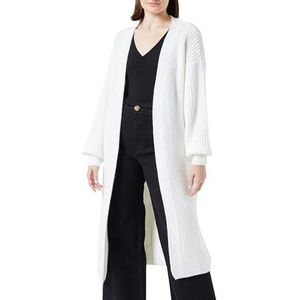 CARNEA Gebreide lange cardigan voor dames, 25825306-CA04, wit, XL/XXL, wit, XL/XXL