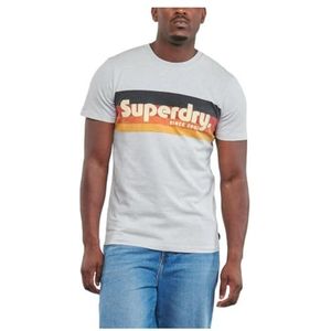 Superdry Cali Gestreept Logo T-Shirt Sea Salt Blue Slub M, meerkleurig (Sea Salt Blue Slub), M