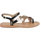 LES TROPEZIENNES PAR M. BELARBI Vrouw Holly Schoenen Stad Tussenvinger, Zwart Goud, 36 EU