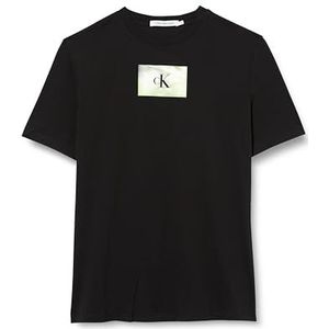Calvin Klein Jeans Vrouwen Plus Box Logo Slim Tee S/S T-shirts, zwart, XXL grote maten