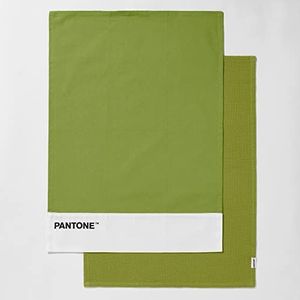 SWEET HOME Pantone™ theedoeken, 50 x 70 cm, van 100% katoen, 220 g, effen, met logo en 1 honingraat, 2 stuks, lichtgroen