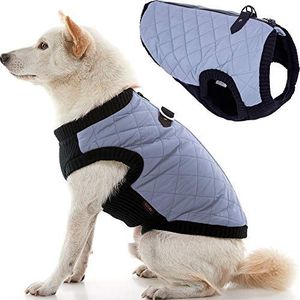 Gooby - Fashion Vest, Kleine Hond Trui Bomber Jacket Jas Met Rekbare Borst, Grijs, Groot