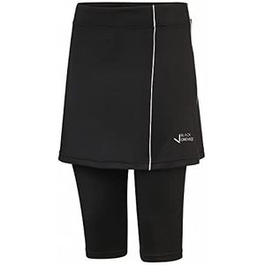 Black Crevice Fitnessbroek voor dames, met rok, sportlegging met rok van 92% PES en 8% spandex, nauwsluitende broek met rok, leggings met tennisrok voor sport, wandelen enz., leggingsrok, zwart/wit,