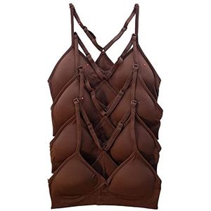 Kalon Dames Racerback Sport Bralette, Naadloos, Draadloze Comfort Beha, 4 stuks, S