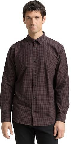 TOM TAILOR heren overhemd, 38956 - Brown Vichy Check, XL